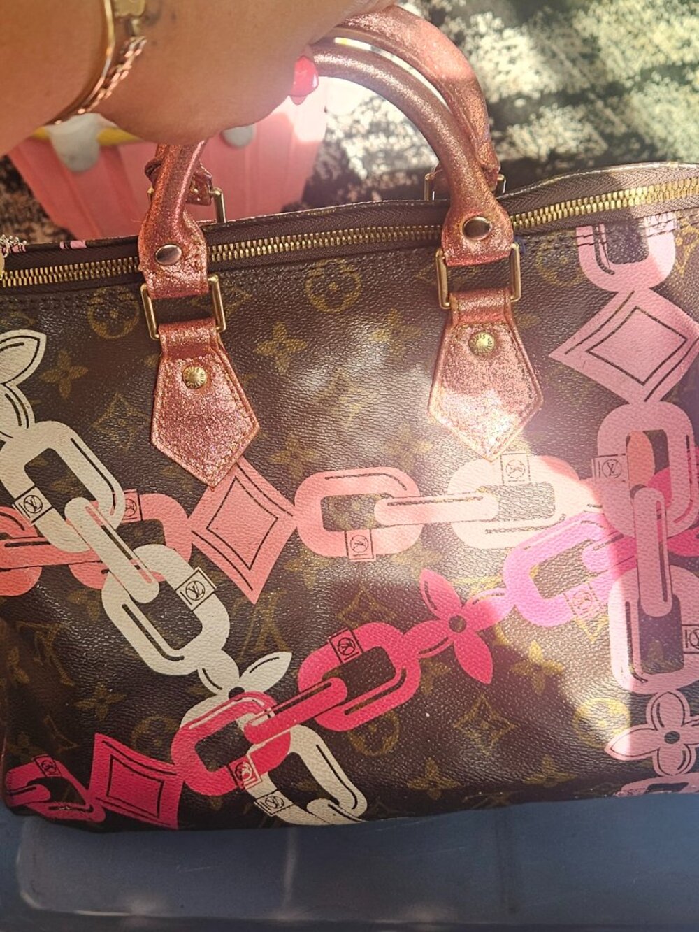 LOUIS VUITTON Monogram Bay Speedy 30 Chain Print
